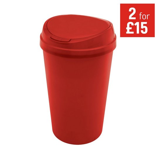 Buy HOME 45 Litre Touch Top Kitchen Bin Red at Argos.co.uk Your