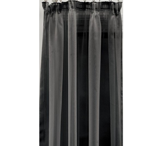 Buy ColourMatch Pair of Voile Panels 152x228cm Jet Black at Argos