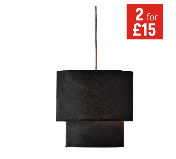 Buy HOME 2 Tier Suede Ceiling Shade Black at Argos.co.uk Your