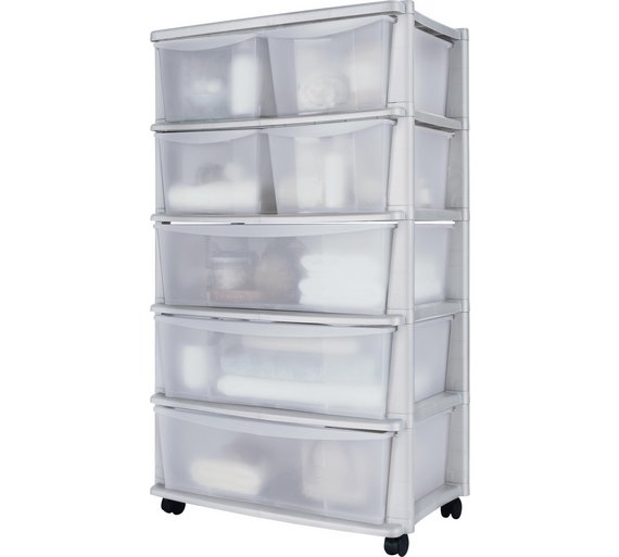 Buy HOME 7 Drawer Plastic Wide Tower Storage Unit White at Argos.co