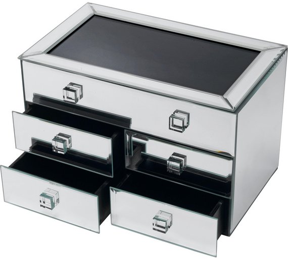 Buy Bevelled Five Drawer Mirrored Jewellery Box at Argos.co.uk Your