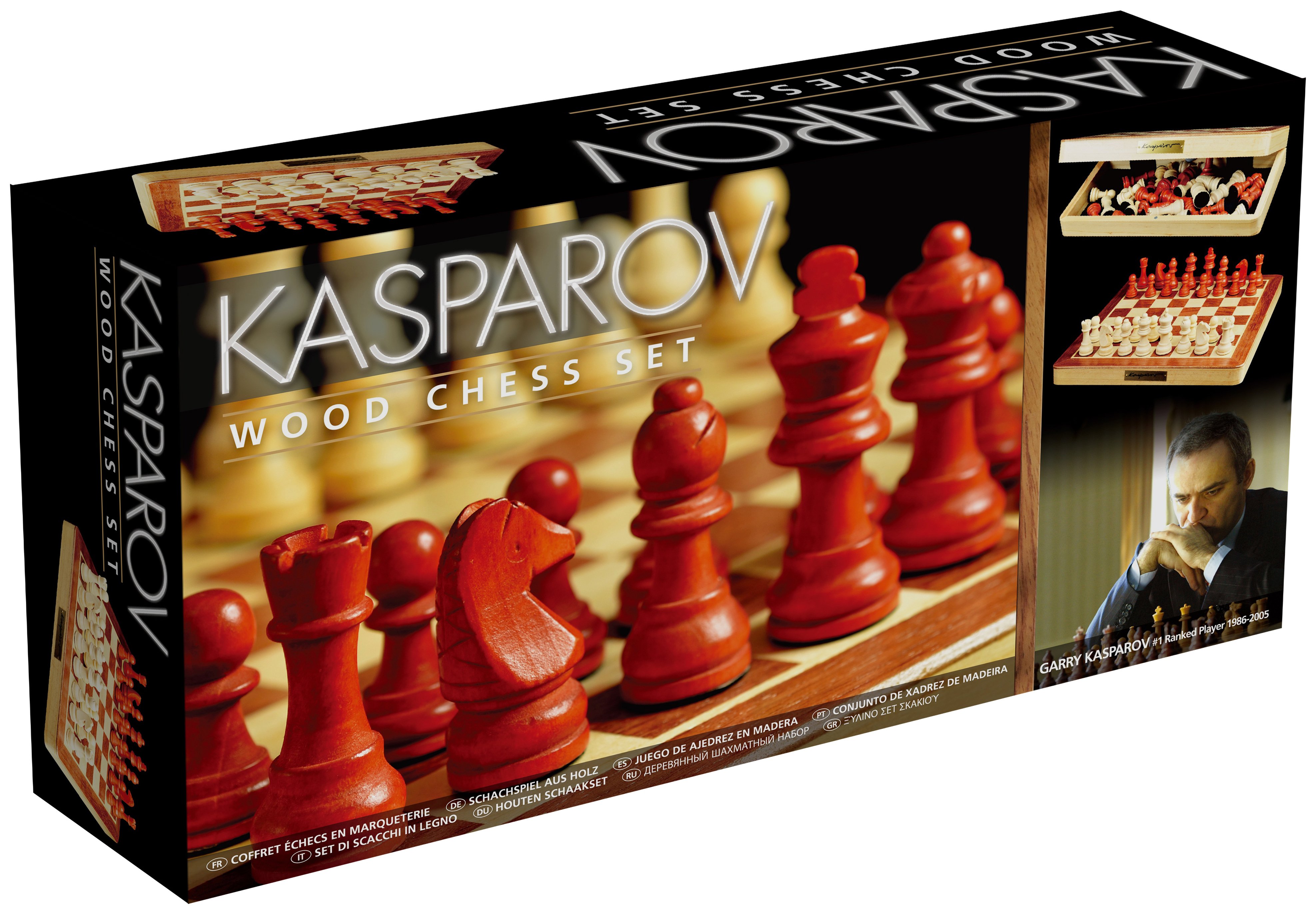 Garry Kasparov Wooden Chess Set Game.