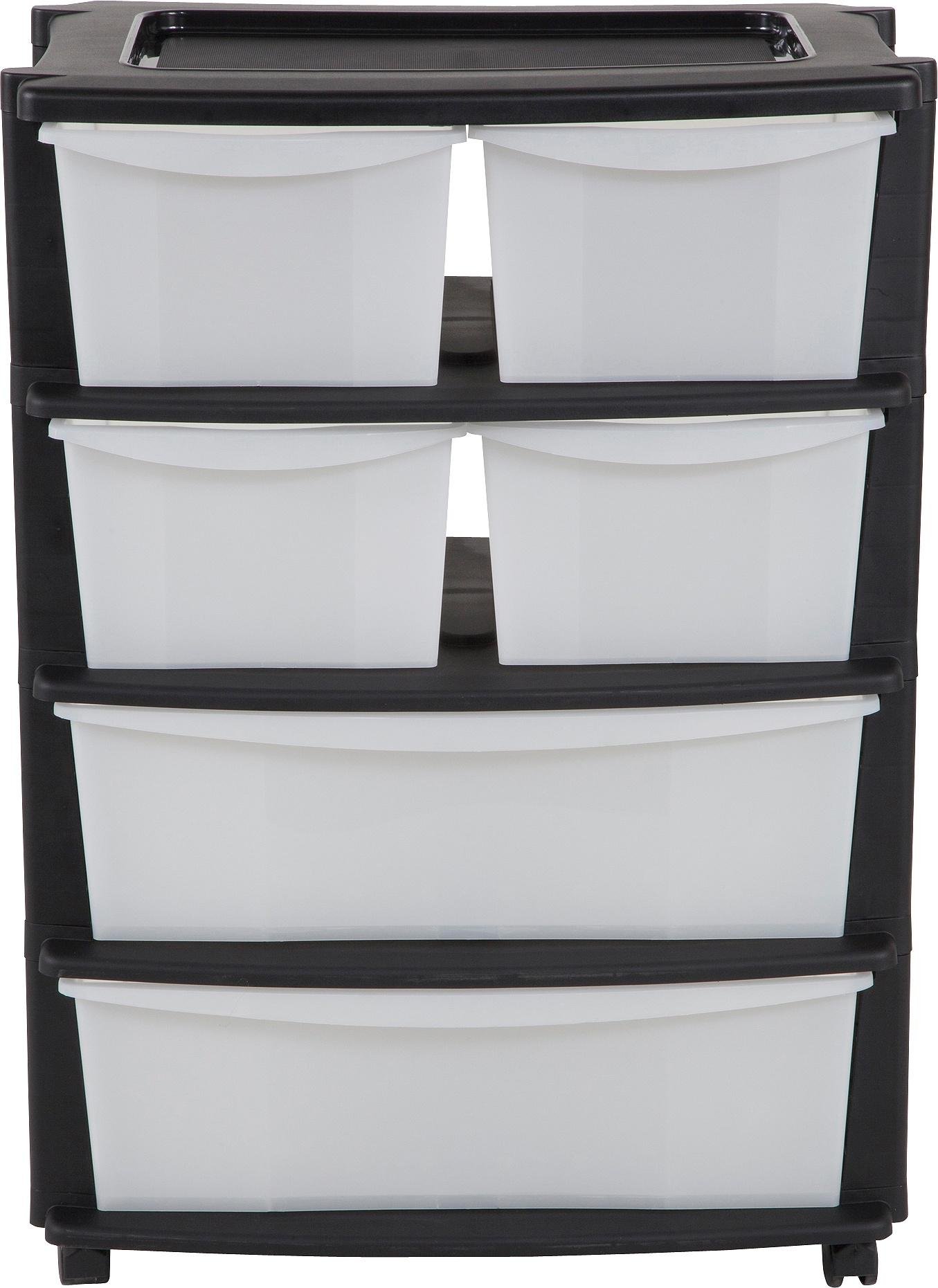 HOME 6 Drawer Black Plastic Wide Tower Storage Unit Review