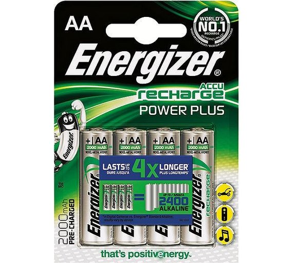 Buy Energizer 2000 mAh Rechargeable AA Batteries 4 Pack at Argos.co