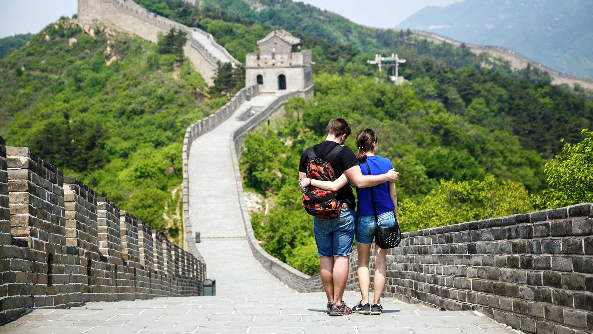 Couple on the Great Wall of China
