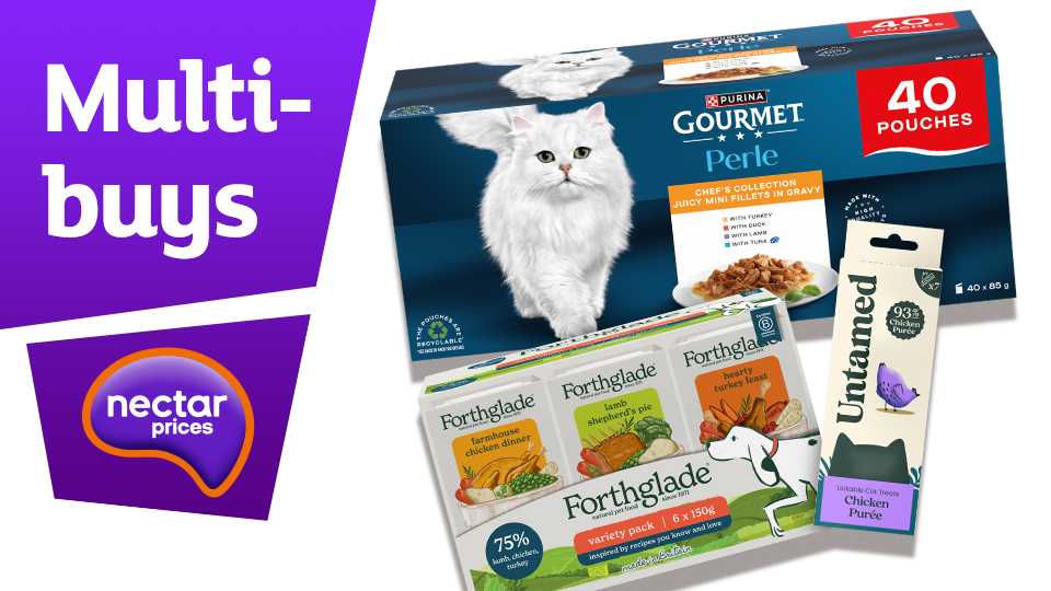 Multibuy deals on pet favourites.