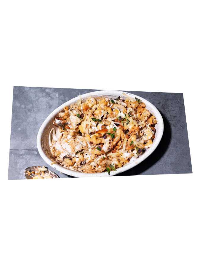 French onion pasta bake.