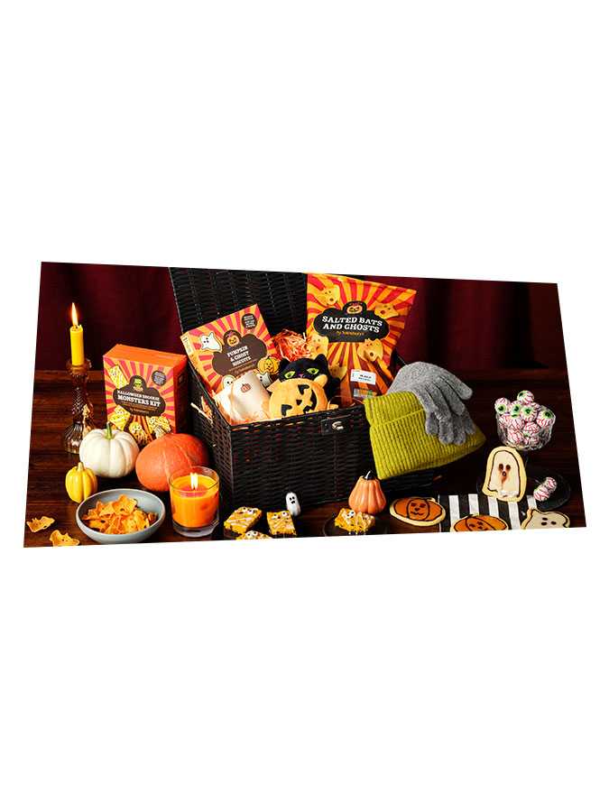 Building a Halloween boo basket.