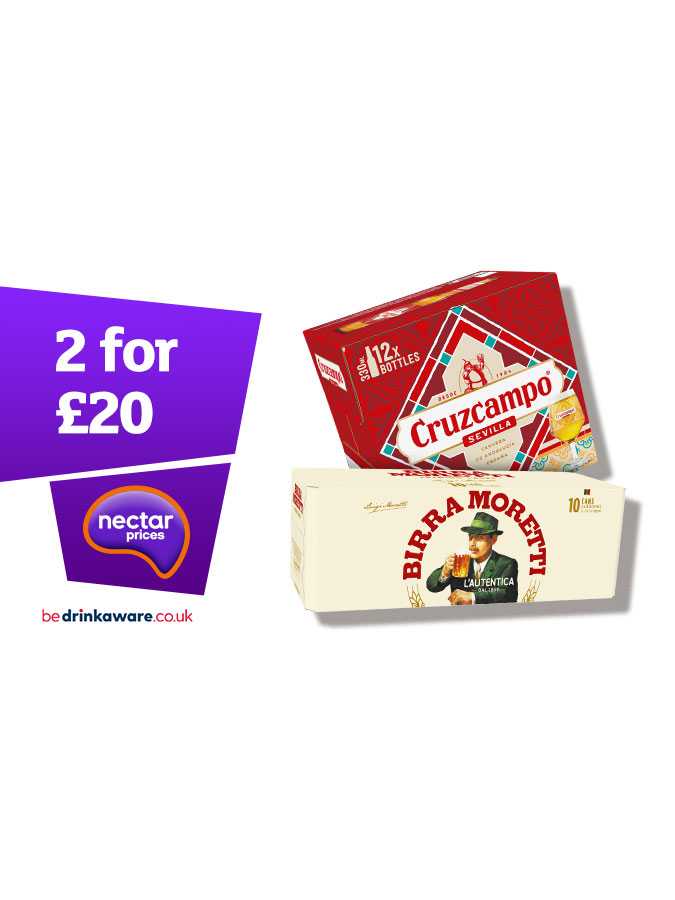 2 for £20 on Beer Multipacks.