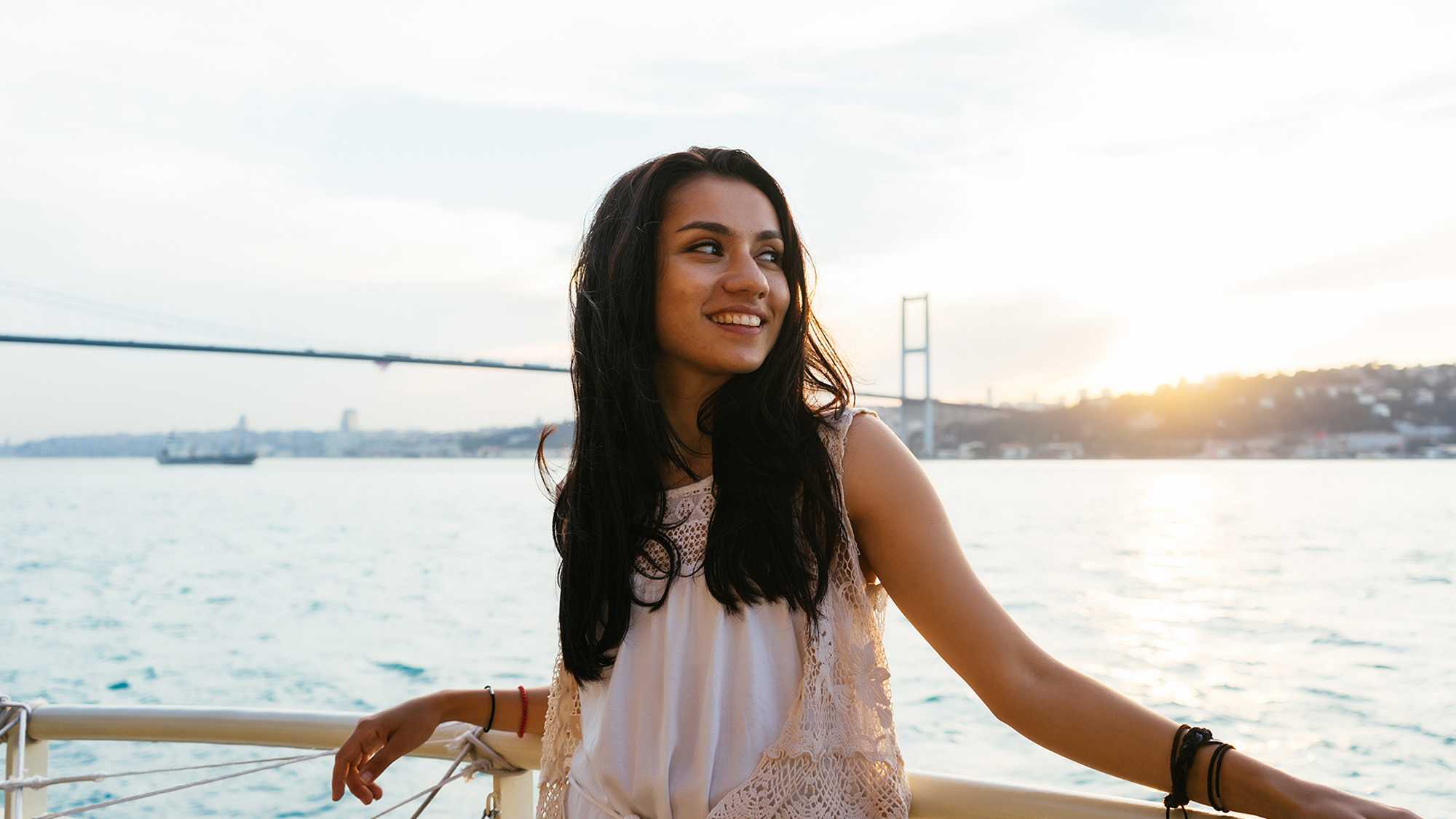 Woman on a boat