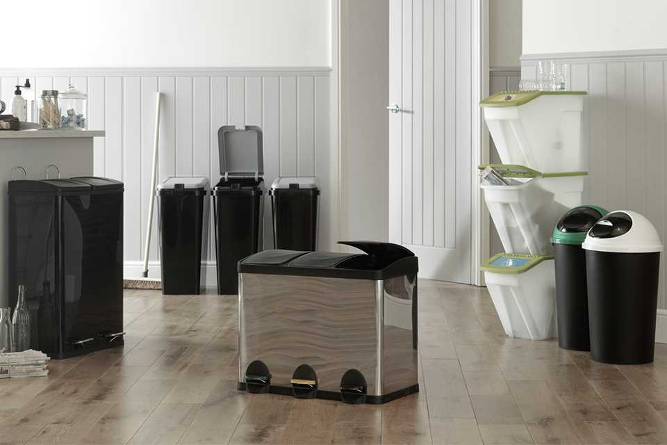 An Argos recycling bin in black.