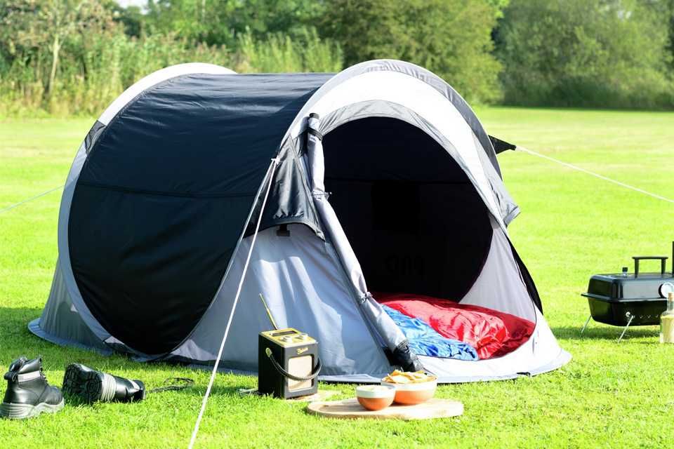 Pro Action 2 Man 1 Room Pop Up Camping Tent in black colour.