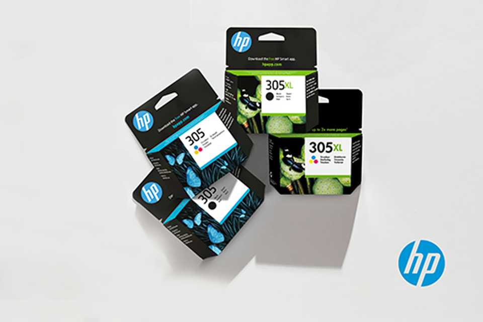 A set of 4 HP Original Ink cartridges.