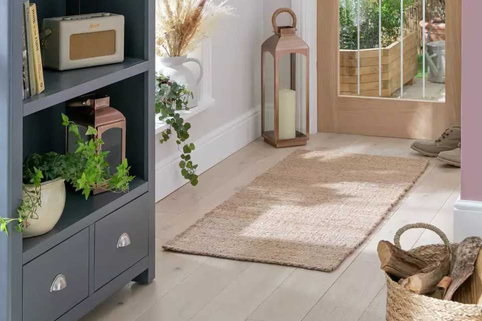 A Habitat jute runner in a hallway.