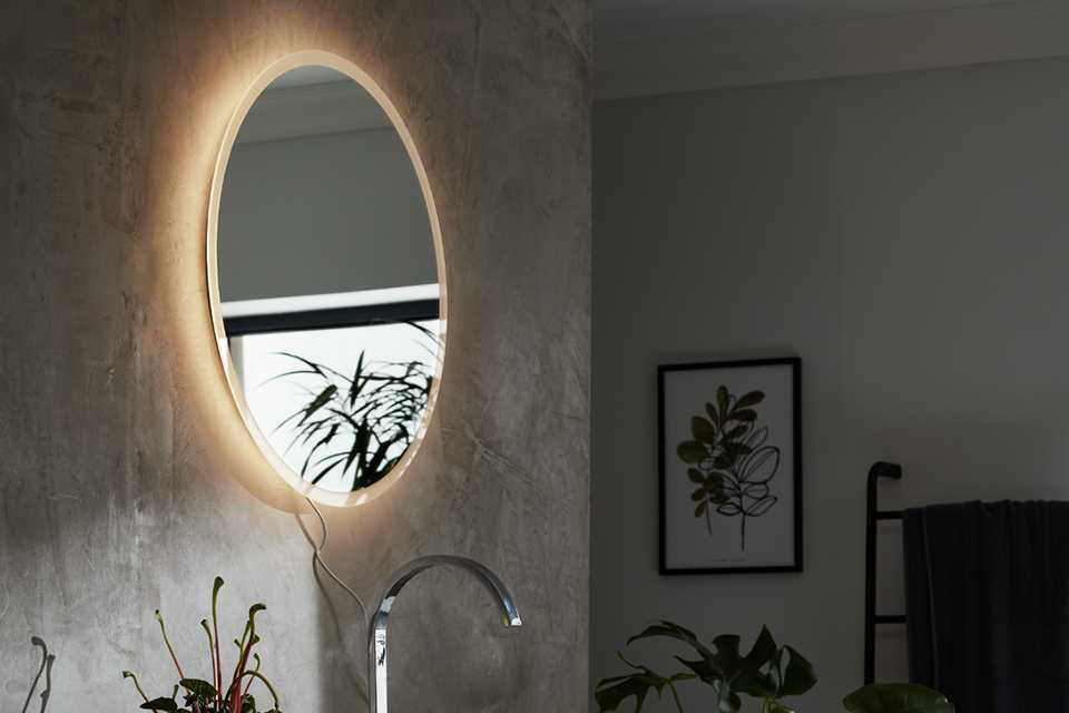 Habitat Bathroom LED Circle Backlit Demister Touch Mirror.