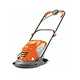 orange lawnmower.