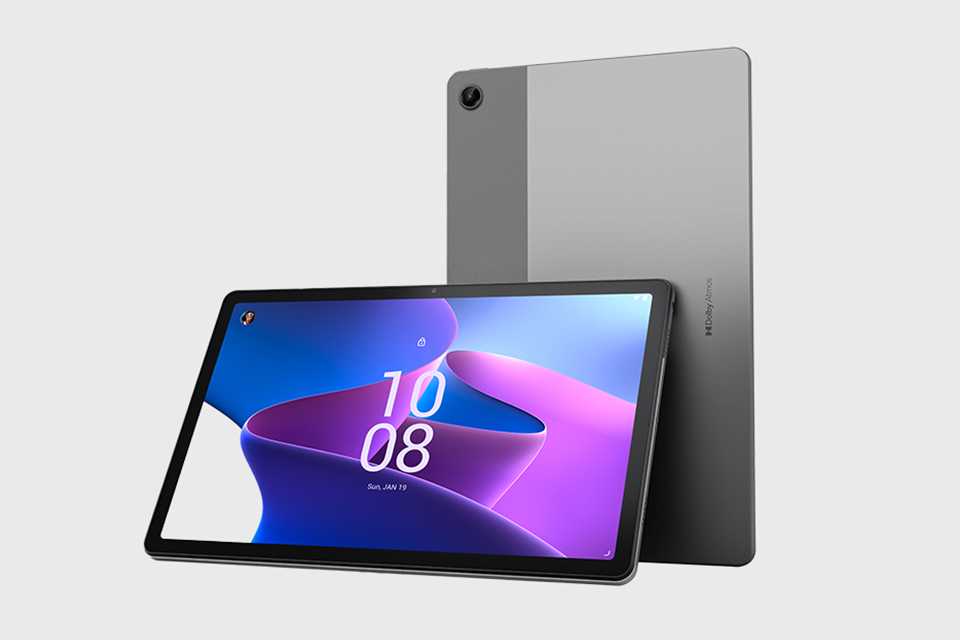 Lenovo M10 Plus 3rd Gen 10.6 Inch 128GB Wi-Fi tablet in grey colour.
