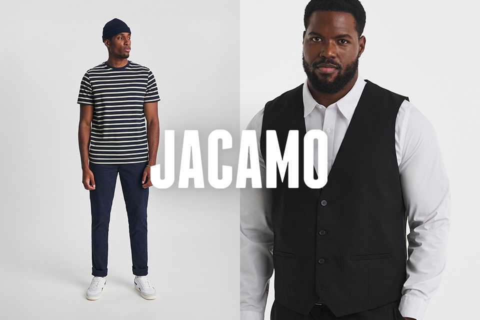 Jacamo. Discover men’s fashion that fits every time, no matter your build or size. Whatever you’re searching for, we’ve got you covered at Jacamo.