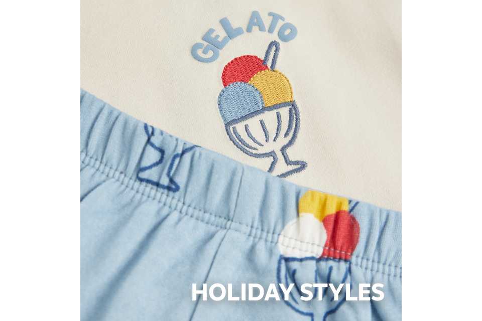 Baby outfit with an ice cream print.