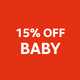 15% off baby.