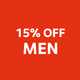15% off men.