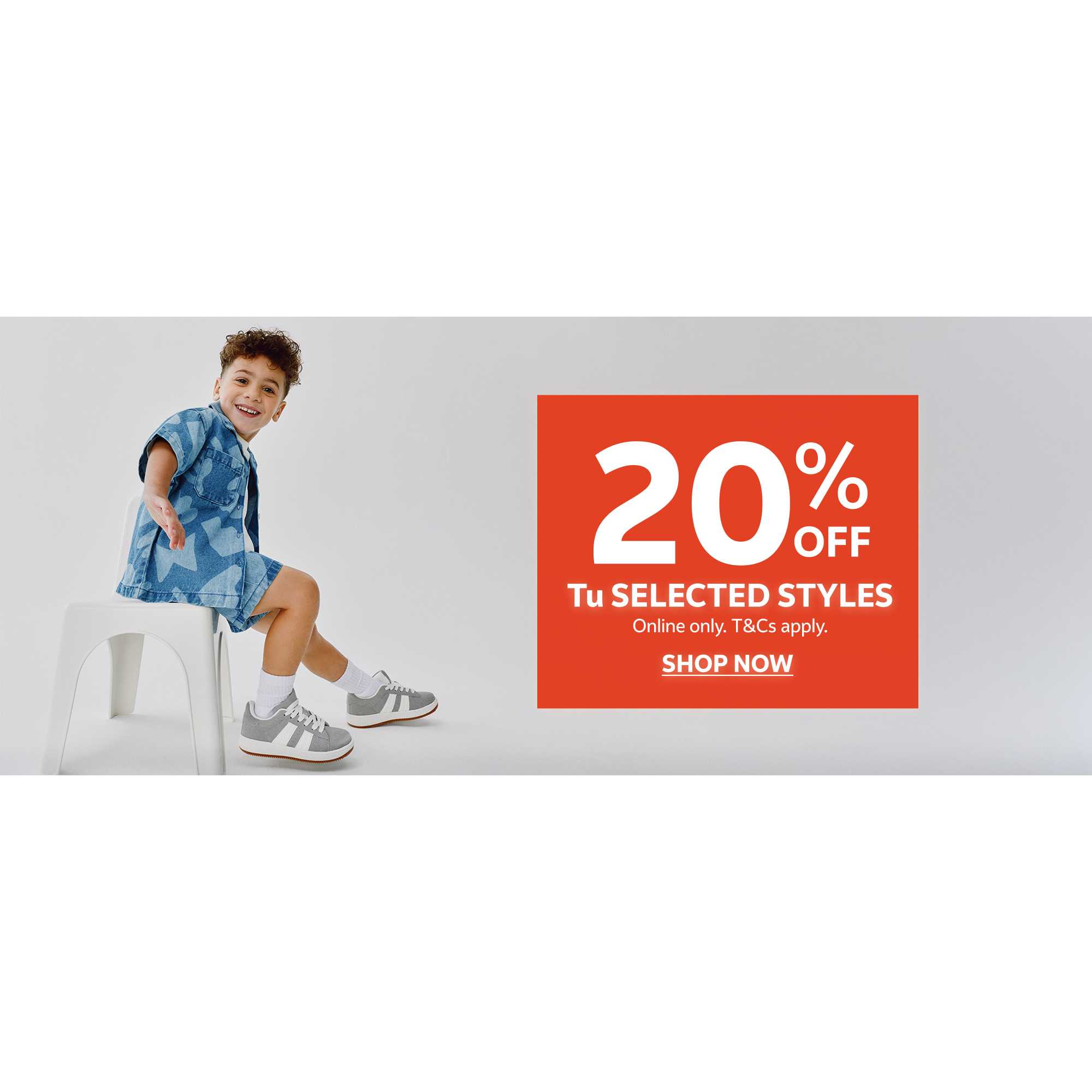 20% off selected styles. Online only. T&cs apply.