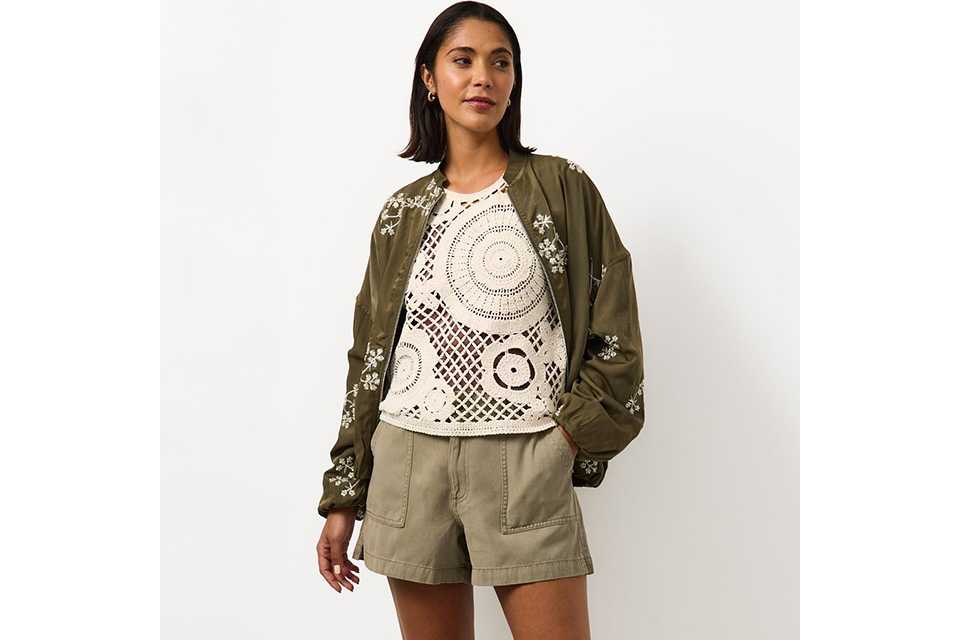 Soft yellow sleeveless top styled with neutral textures for a light, feminine spring look.
