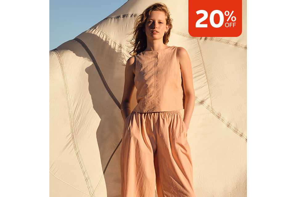 20% off. Shop summer trousers.