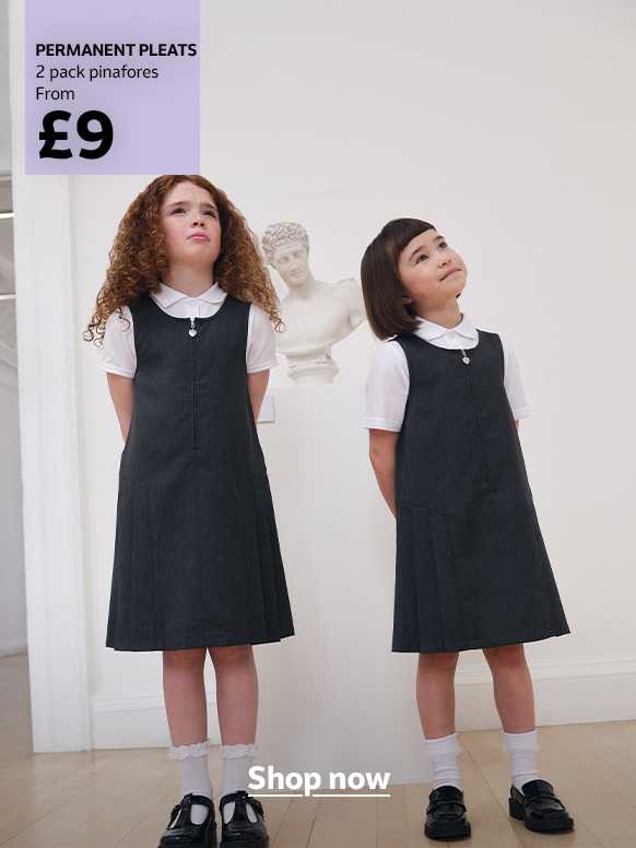 Permanent pleats. 2 pack pinafores from £9. Dresses & skirts. Shop now.