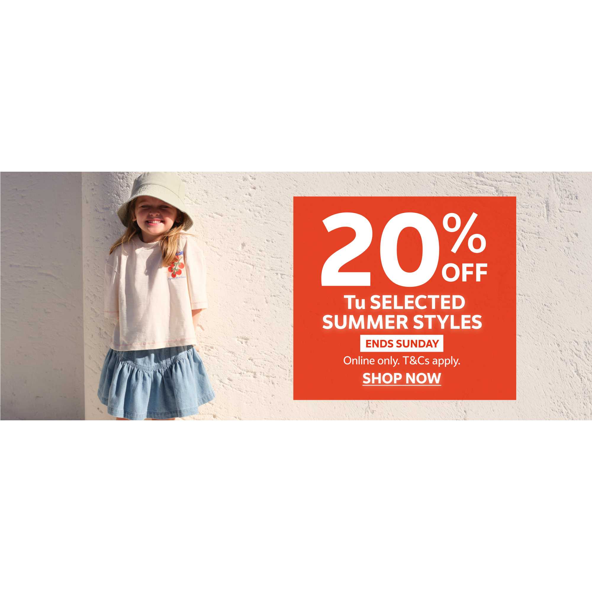 20% off Tu selected styles. Online only. T&Cs apply.