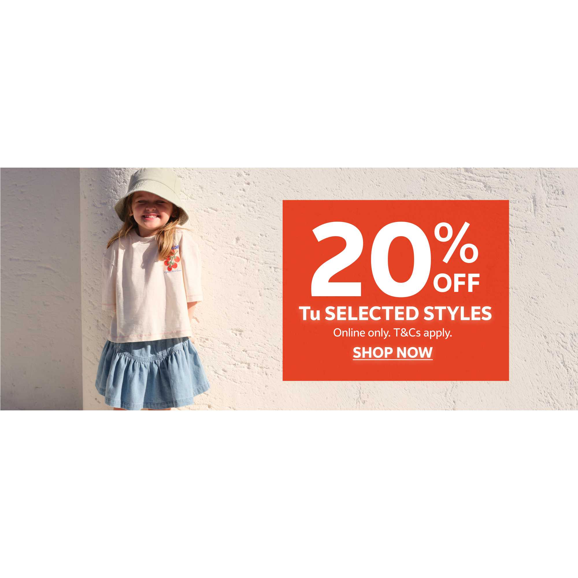 20% off Tu selected styles. Online only. T&Cs apply.