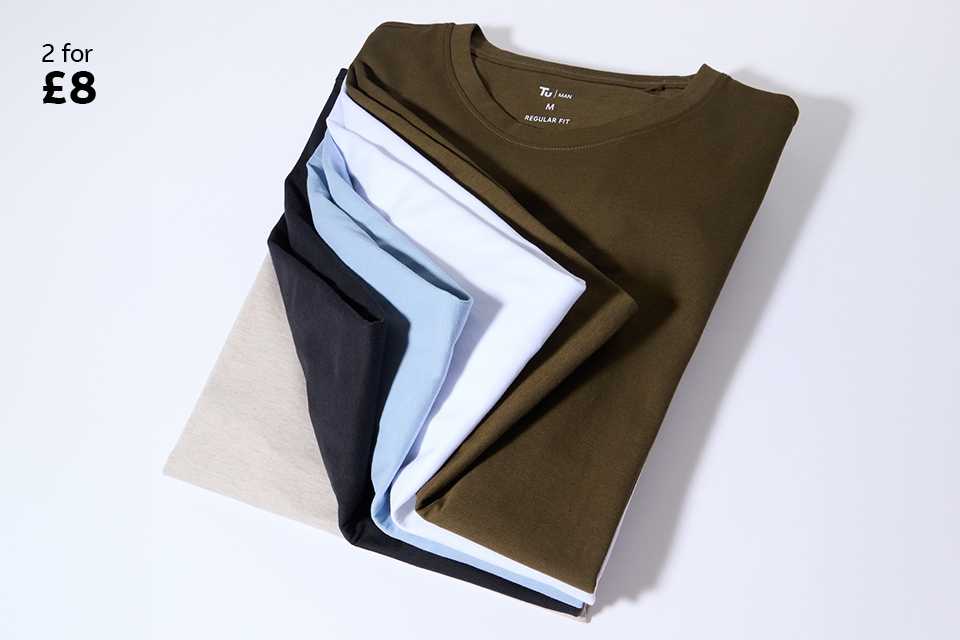 2 for £8 men's t-shirts.