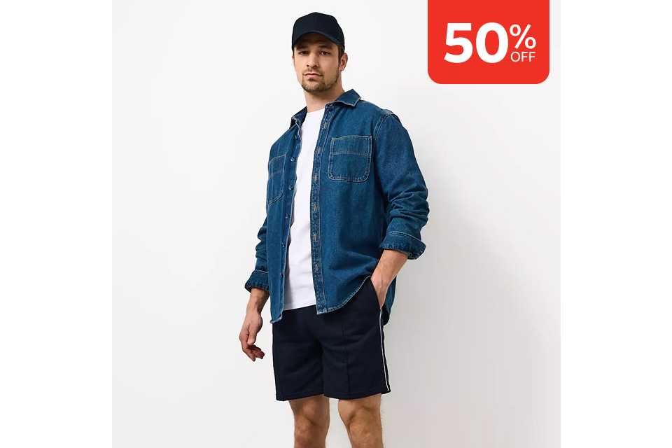 50% off. Men's sale.
