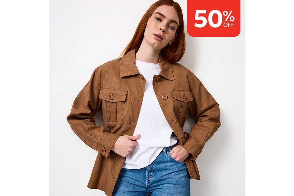 50% off. Women's sale.