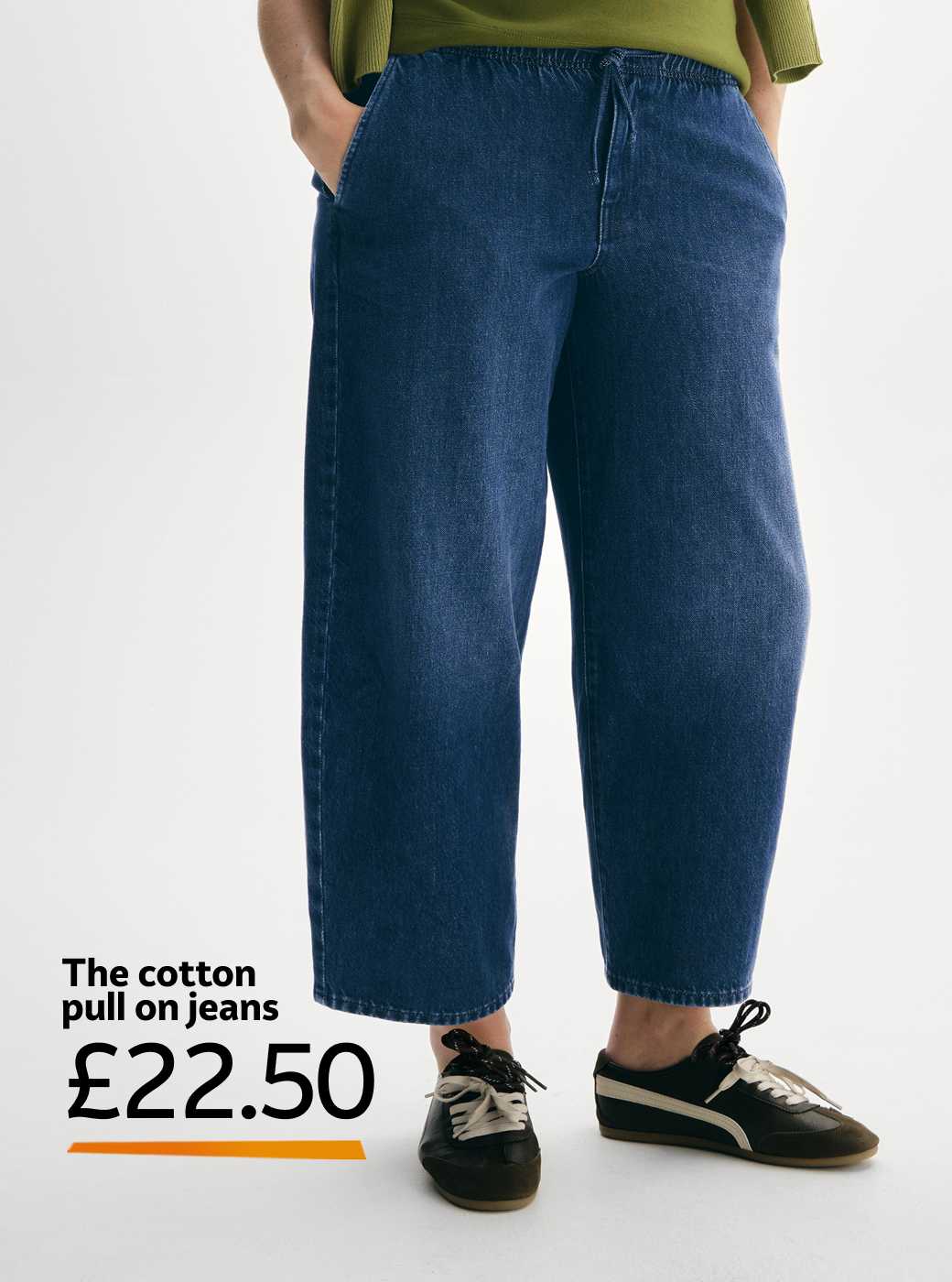The cotton pull on jeans £22.50. Autumn shop.