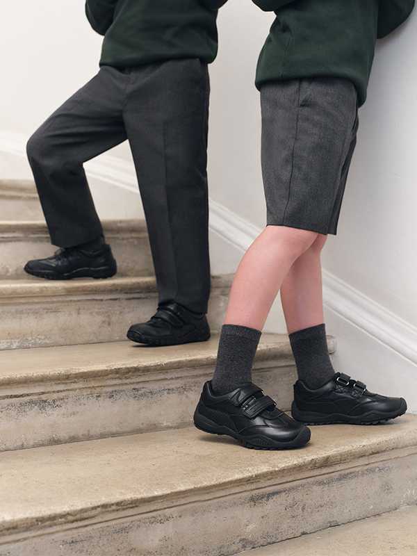 School shoes. School shoes that are a stylish yet comfortable choice for their active school days.