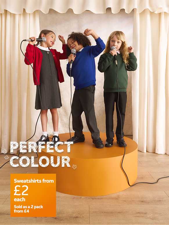 Perfect colour. Sweatshirts from £2 each. Sold as a 2 pack from £4. Jumpers & sweatshirts.