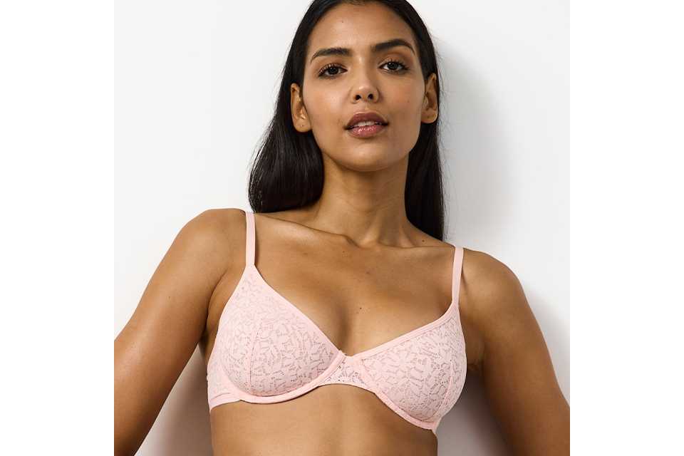 Coral Creora lace high waist knickers for women, soft stretch fabric with flattering high-leg fit and elegant lace trim detail.