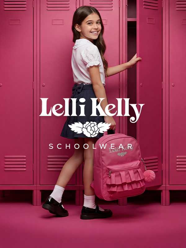 Lelli Kelly uniform. Where everyday essentials meet signature sparkle; and easy-care fabrics meet playful details.