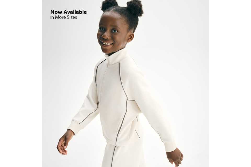 Now available in more sizes. Loungewear.