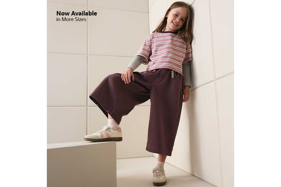 Now available in more sizes. Trousers & leggings.