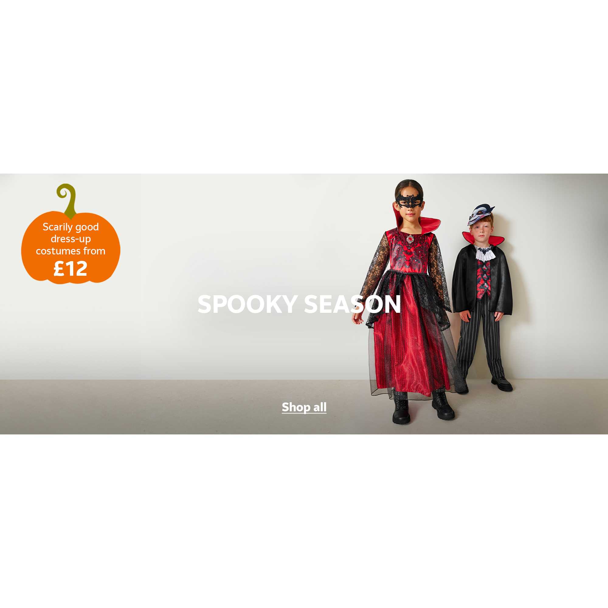 Scarily good dress-up costumes from £12. Spooky season.