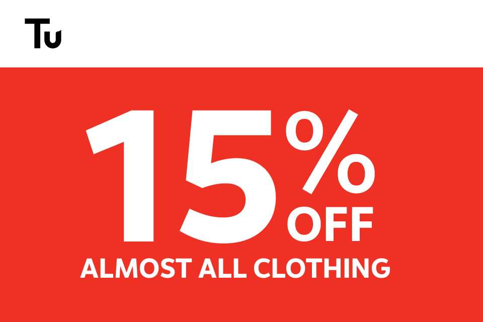 15% off almost all clothing.