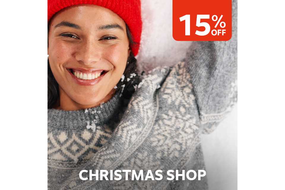 15% off Christmas shop.