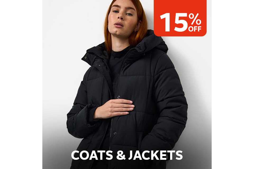 15% off coats & jackets.