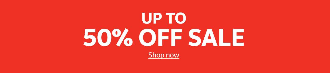 Up to 50% off sale.