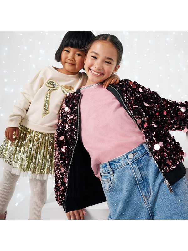 Sequins & sparkle. Make every occasion magical with chic sequins styles and playful bows accents. Shop girls partywear.