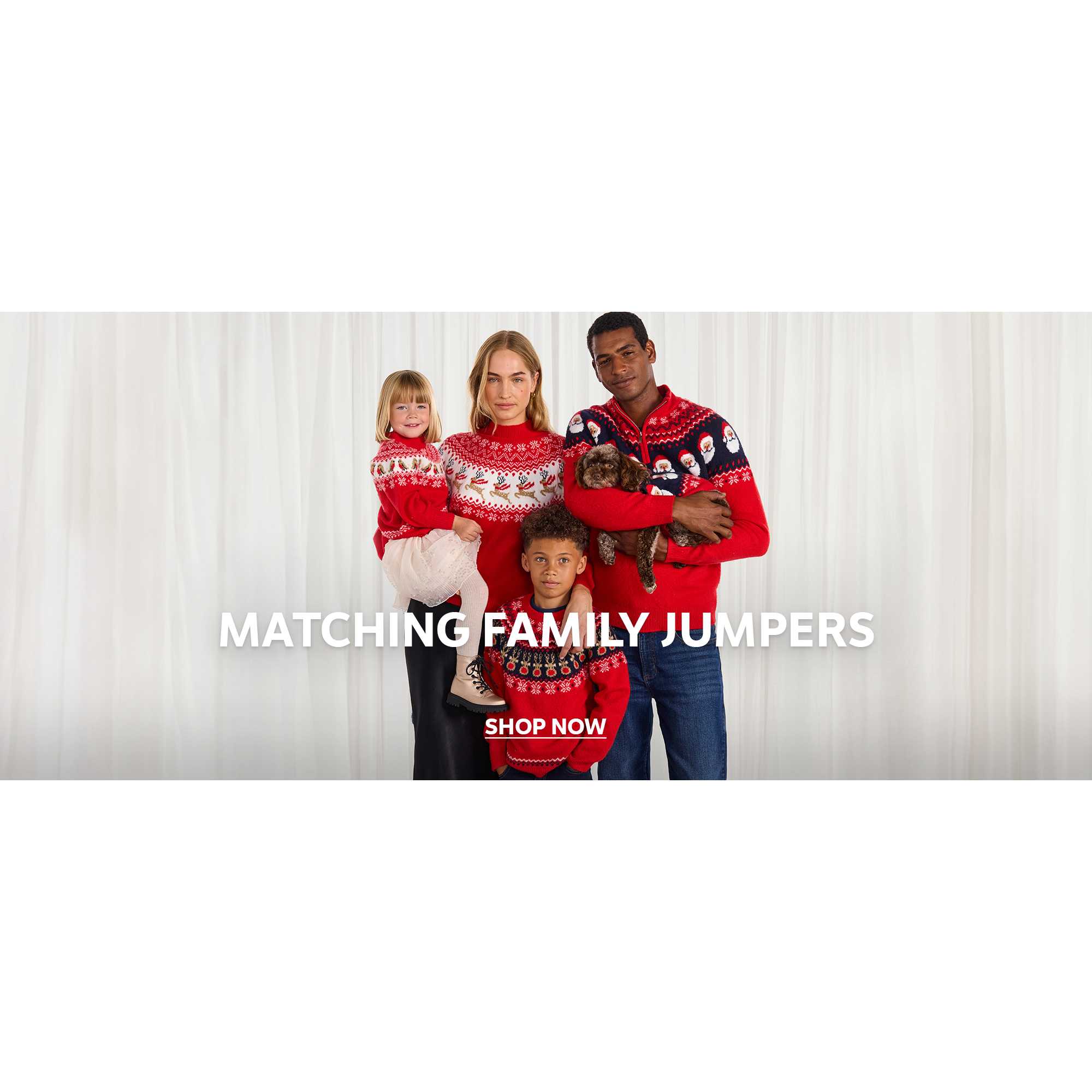 Matching family jumpers. Shop now.