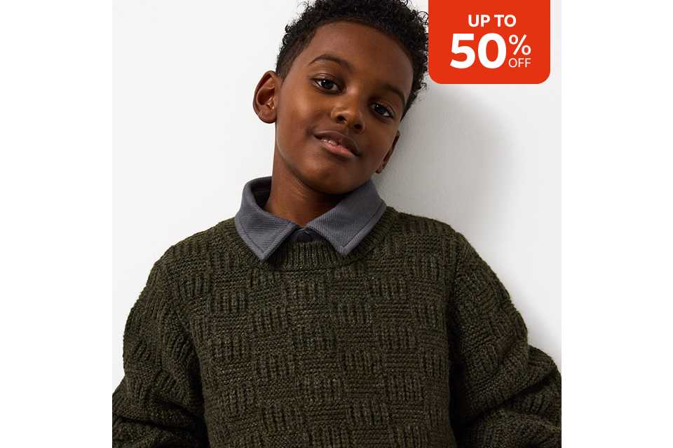 Up to 50% off. Kids' sale.