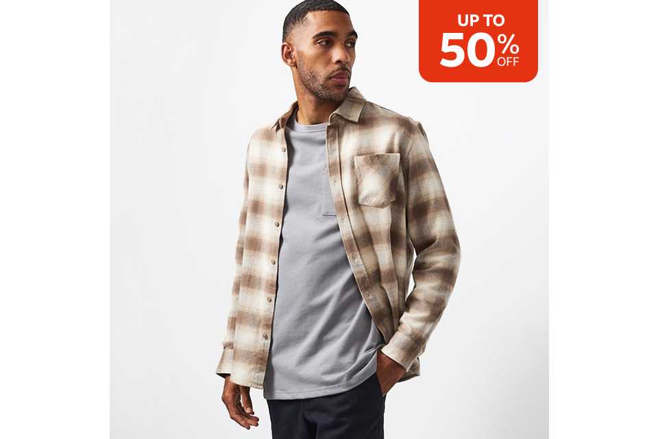 Up to 50% off. Men's sale.